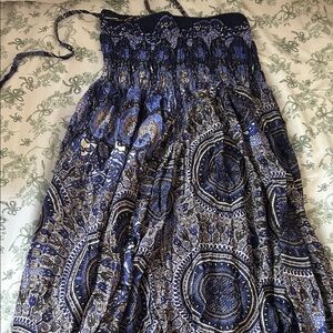 Boho Blue Patterned Women's Skirt